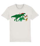 Retro T-Shirt - Prehistoric Warrior Dinos (Eco/Vegan 100% Organic Cotton)
