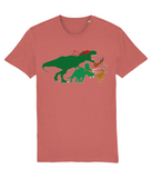 Retro T-Shirt - Prehistoric Warrior Dinos (Eco/Vegan 100% Organic Cotton)