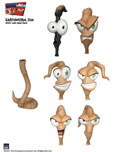 Earthworm Jim Wave 1 - Worm Body & Jim Heads Pack
